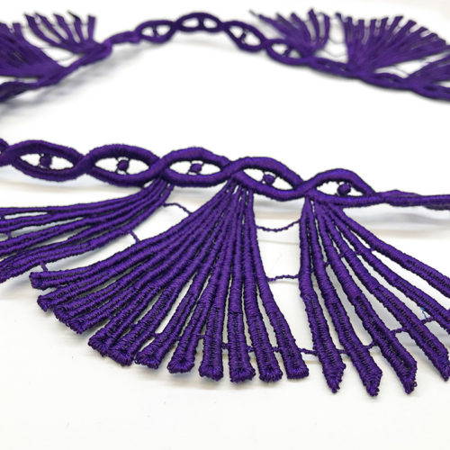 Purple scallop lace