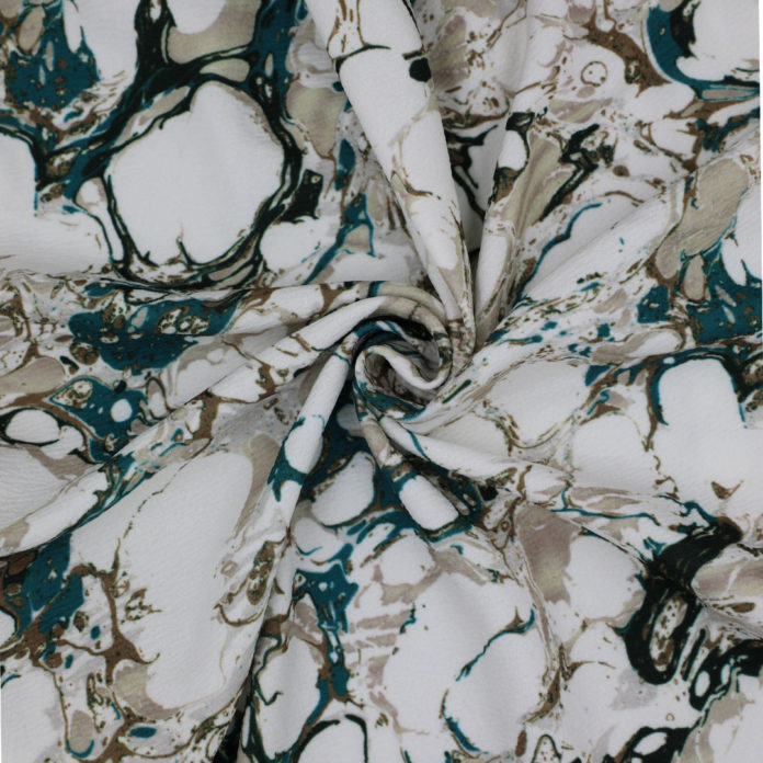 Marble Print Spun Polyester Jersey